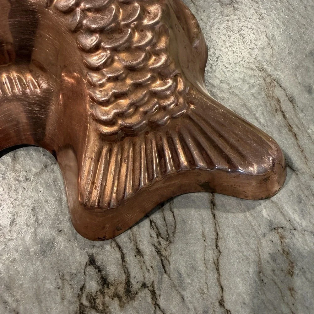 Vtg Copper Fish Gelatin Mold Wall Decor
